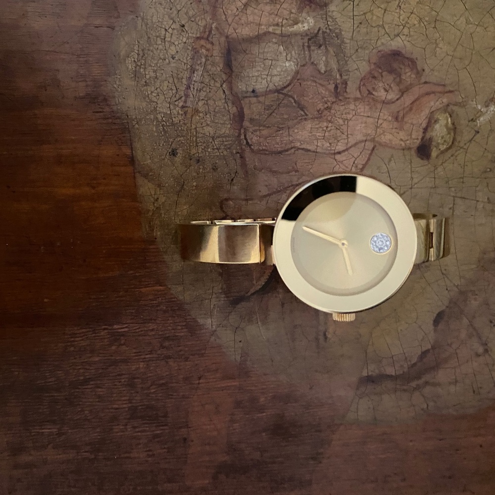Movado gold bangle watch